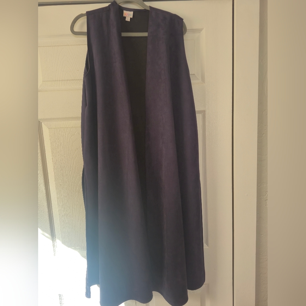 Lularoe Sleeveless Open Duster-Dark Blue